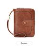 Women's RFID Blocking Bifold Wallet Dual Zipper Large Capacity Card Slots Coin Pouch ID Window Casual Durable Purse Gift