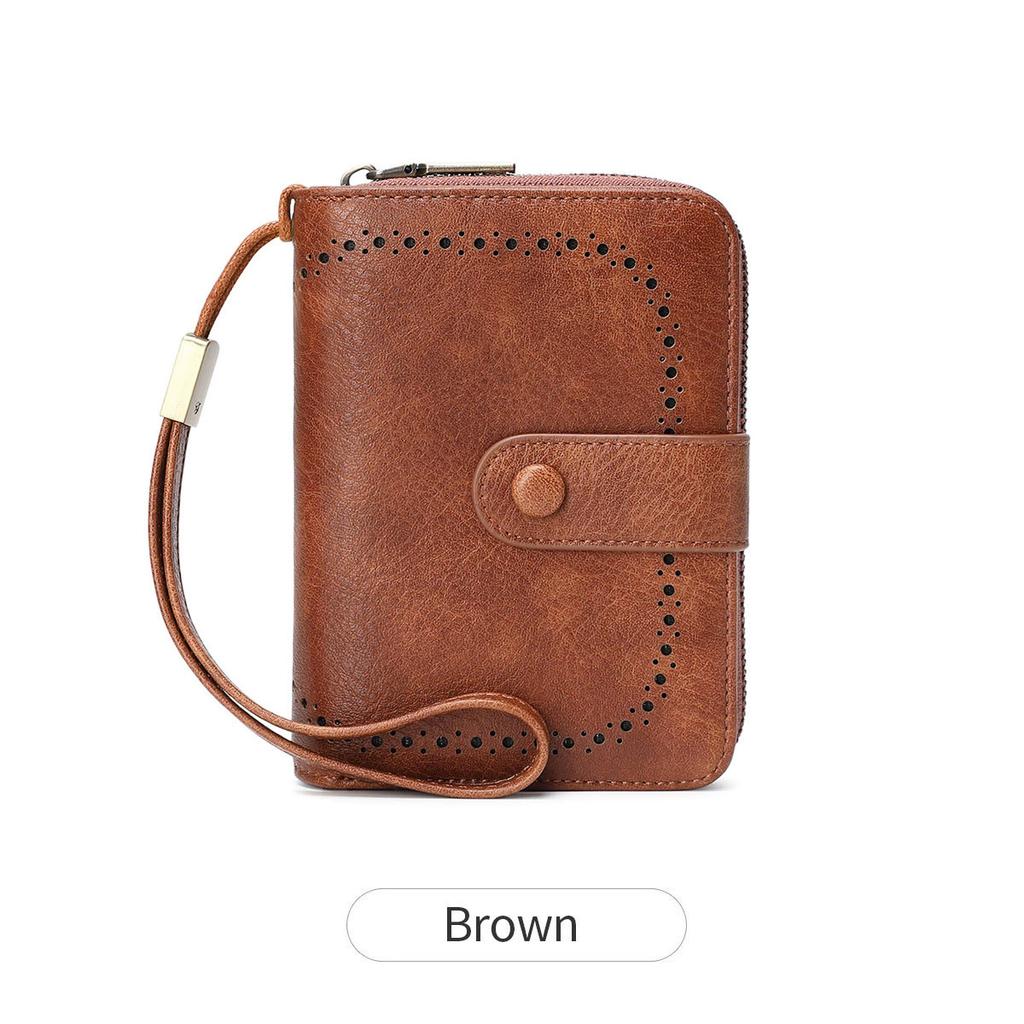 Women's RFID Blocking Bifold Wallet Dual Zipper Large Capacity Card Slots Coin Pouch ID Window Casual Durable Purse Gift
