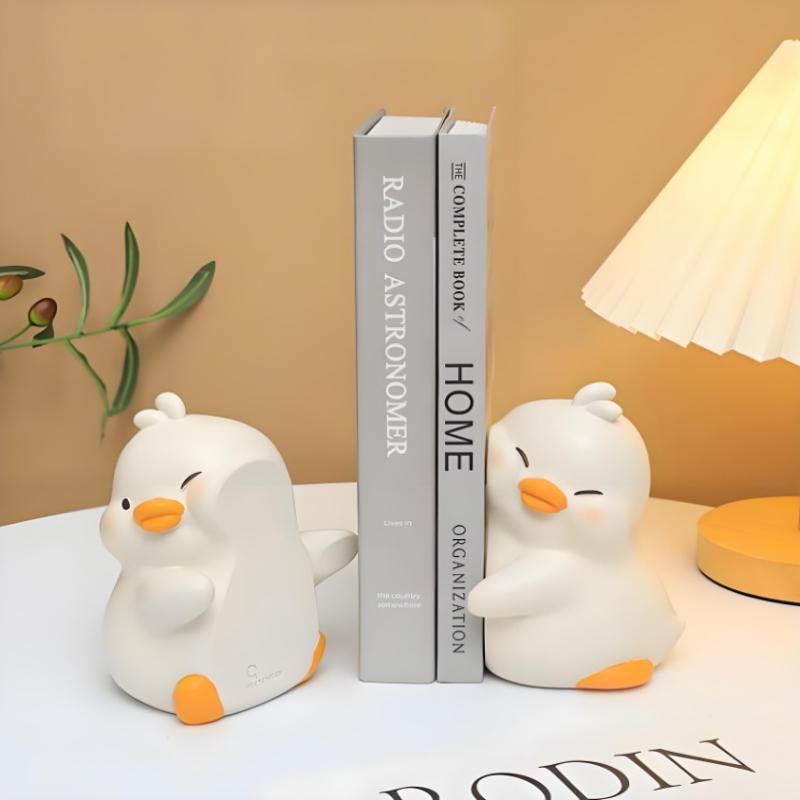 1Pcs Lovely Cartoon Duck Hugging Animal Book Ends Book Stand Holder Decorative Bookends For Desk Office Home Shelf Ornaments