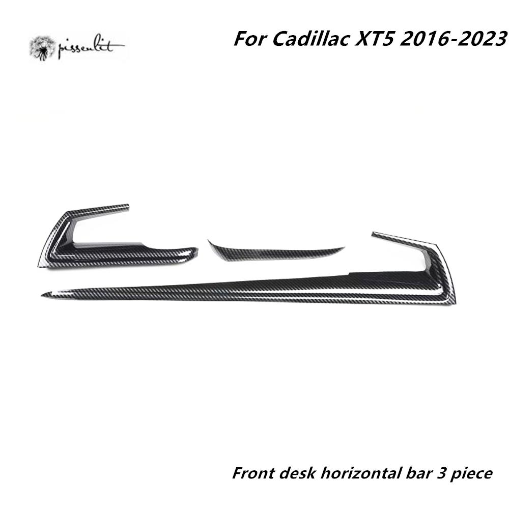 Center Console Gear Steering Wheel Panel Frame Trim Sticker for Cadillac XT5 2016-2024 Accessories Carbon Fiber Style