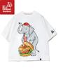 [go Slow Caravan] 341963 DOMDOM×gsc Miso Peach Chicken Burger Elephant BIG TEE White L
