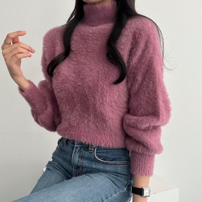 

Women s Soft Mink Knit Base Layer Sweater - Large, Autumn/Winter One Size малини рожевого кольору