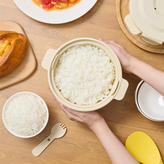 Microwave Rice Cooker BPA-Free Safe Steamed Lunch Box 2-2.5 Cups Capacity Healthy Cooking Container