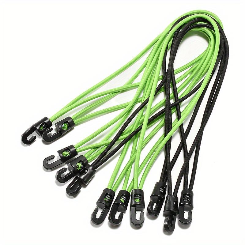 [Durable Rubber] Elastic Mini Luggage Straps | 3pcs | Green & Black Rubber | Durable, Foldable & Cold-Resistant, Secure Fastening | Travel
