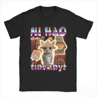 2026 Trendy Unisex Plus Size Funny Cotton T-shirt - Summer Casual Round Neck Short Sleeve