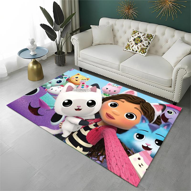 Cartoon Gabby Dollhouse Girl Carpet Rug for Playroom Bedroom Living Room Sofa Home Decor,kid Area Rug Non-slip Floor Mat Gift