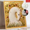 Relaxing DIY Pearl Painting Kit Framed with Elegant White Horse Design 5D Sparkling Bead Canvas Art Craft for Girls Bedroom Decor Gift