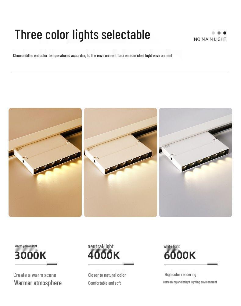 Pure White Recessed & Surface Mounted Magnetic Track Light - LED, No False Ceiling Needed