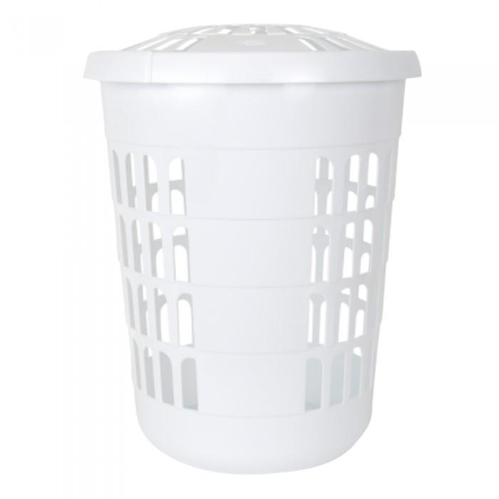 Kosz na pranie okrągły Casa Deluxe Lodowy Biały 60L