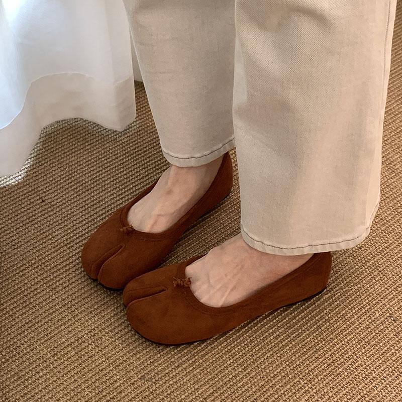 Fashion Fashion Flock Footwear Shallow Ballet Flats Slip On Shoes For Women New In Summer Spring Female Strange Toe Ladies Flats Shoes