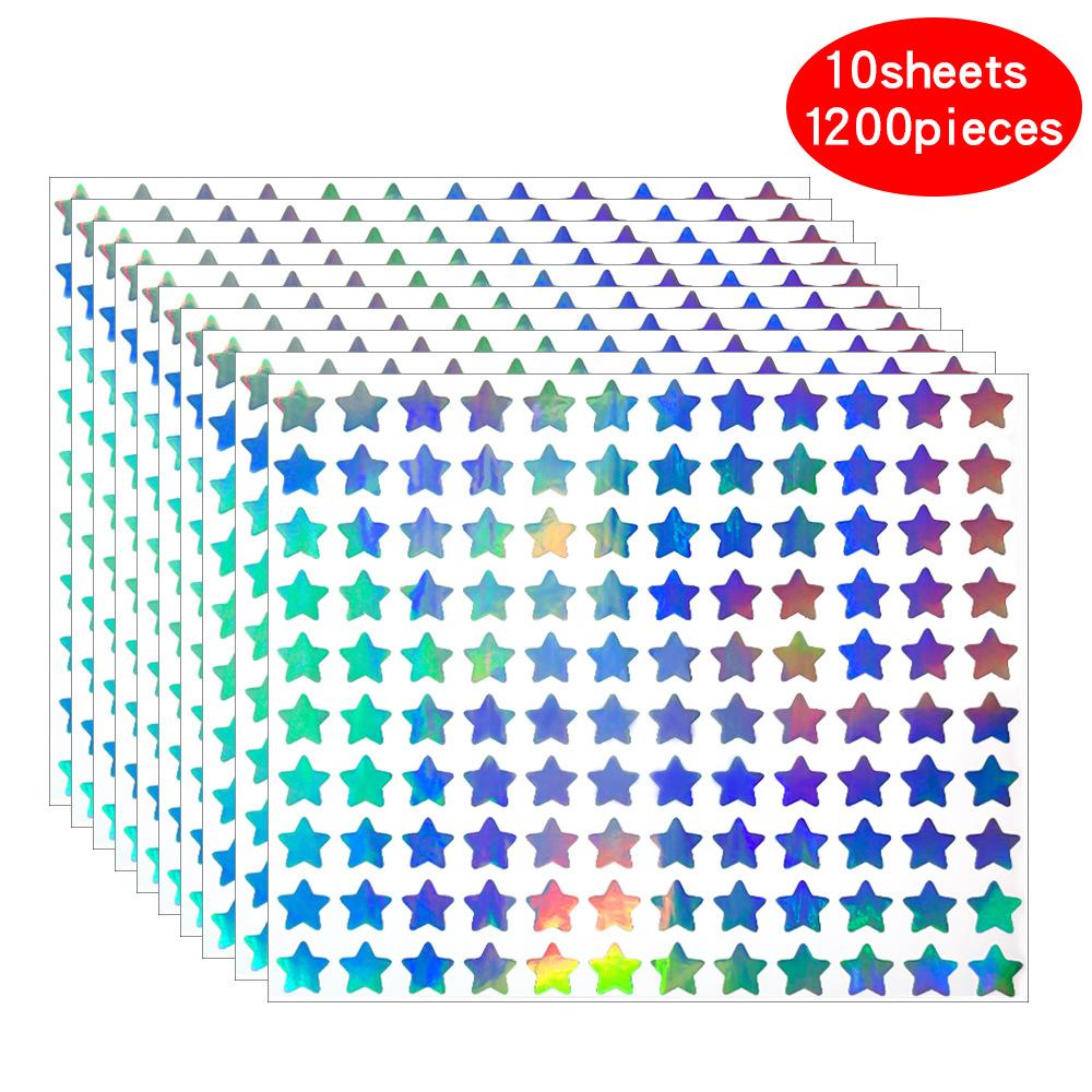 

1200pcs 10 sheets Colored Star Stickers - Perfect for DIY Crafts Planner & Journal Decorations