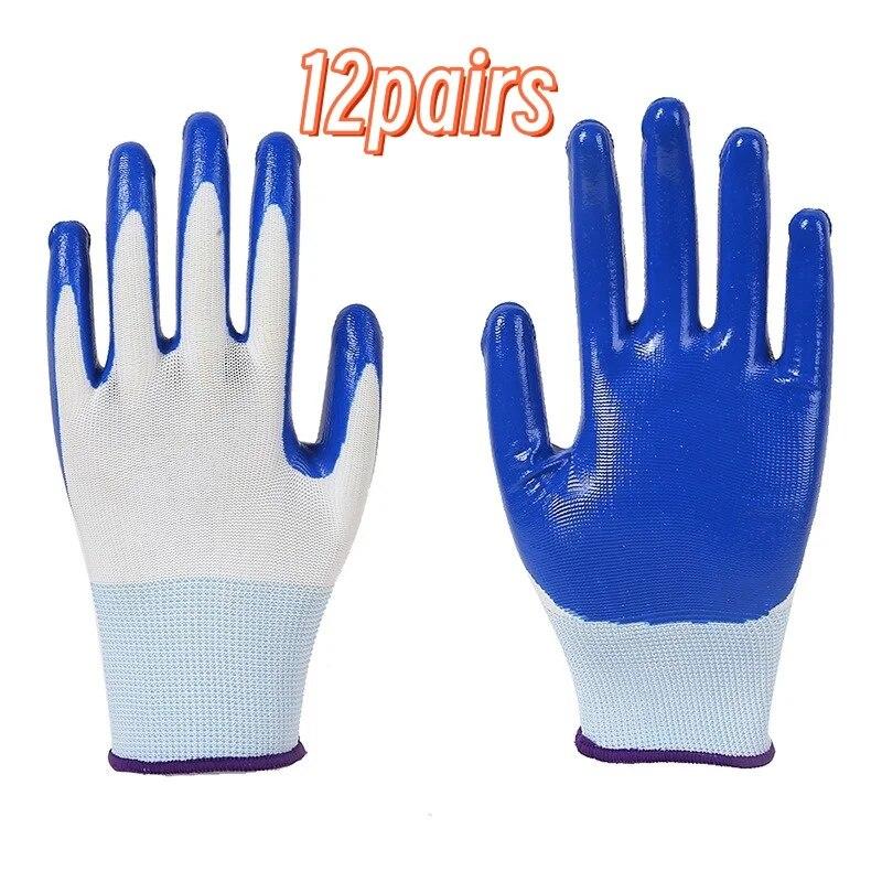 Rutschfeste Arbeitshandschuhe für Herren mit Nitrilbeschichtung, Mechanikerhandschuhe mit hoher Fingerfertigkeit, Gartenhandschuhe für Damen mit verstärkter Gr