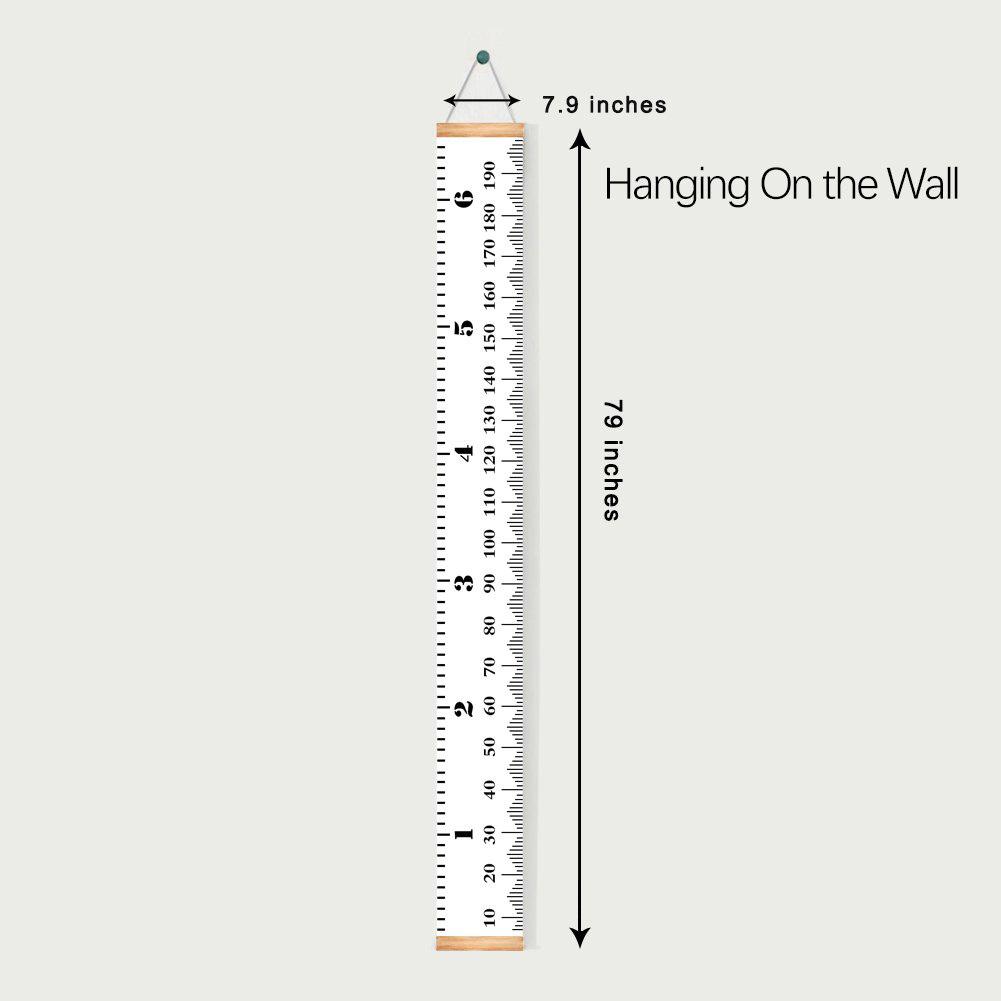 Kids Thicken Canvas Hanging Height Measuring Ruler for Kindergarten Room Decor 7.9 x 79in