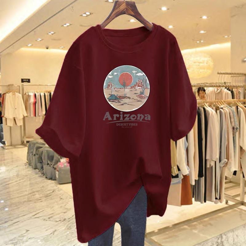 Cotton short-sleeved T-shirt women's summer new loose top bottoming shirt