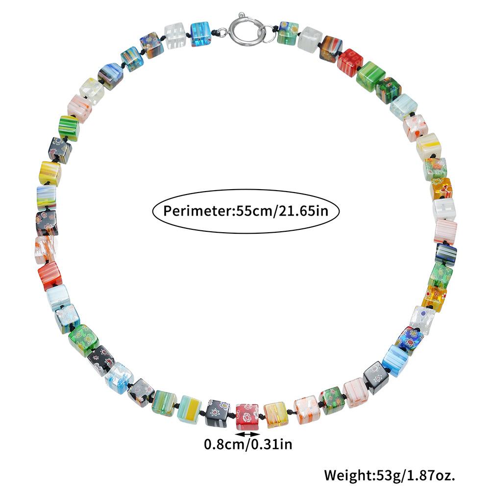 Unisex Personalized Jewelry Gift Her Crystal Geometric Beaded Bracelet DIY Glass Beads String