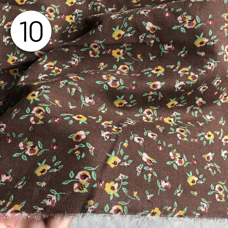 100x145cm Pastoral Style Small Floral Printed Fabric Retro Cotton Linen Fabric For Sewing Clothes Tablecloth DIY Patchwork