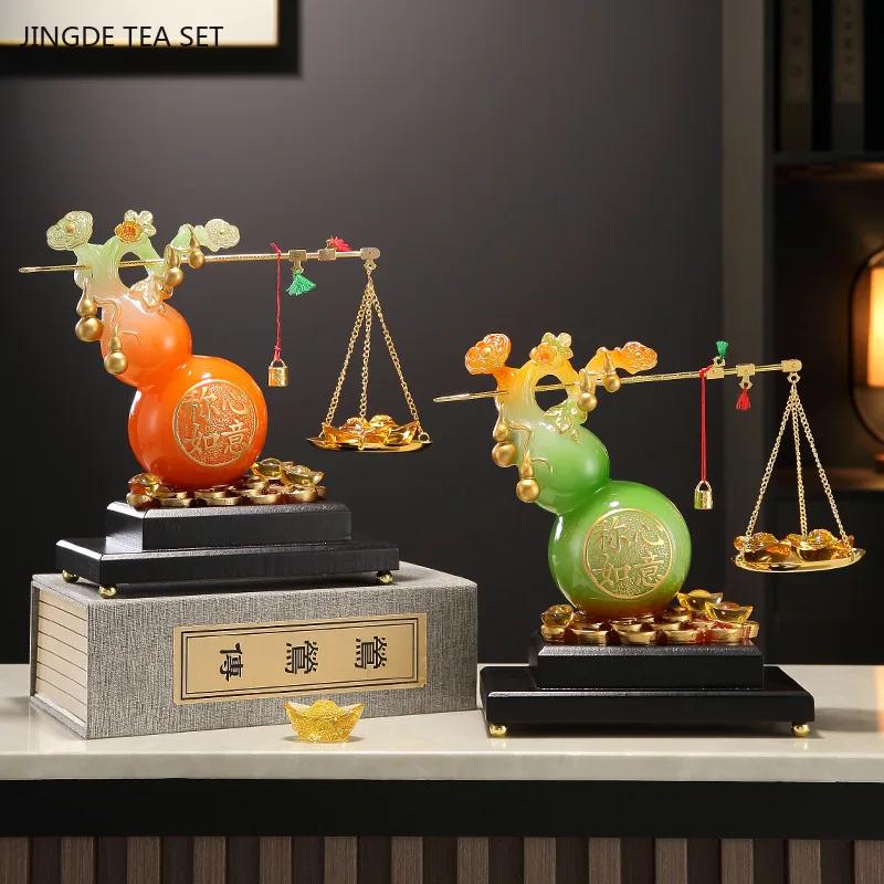 1PCS resin plant ornaments modern and simple gourd ornaments wine cabinet living room entrance front desk high-end gifts