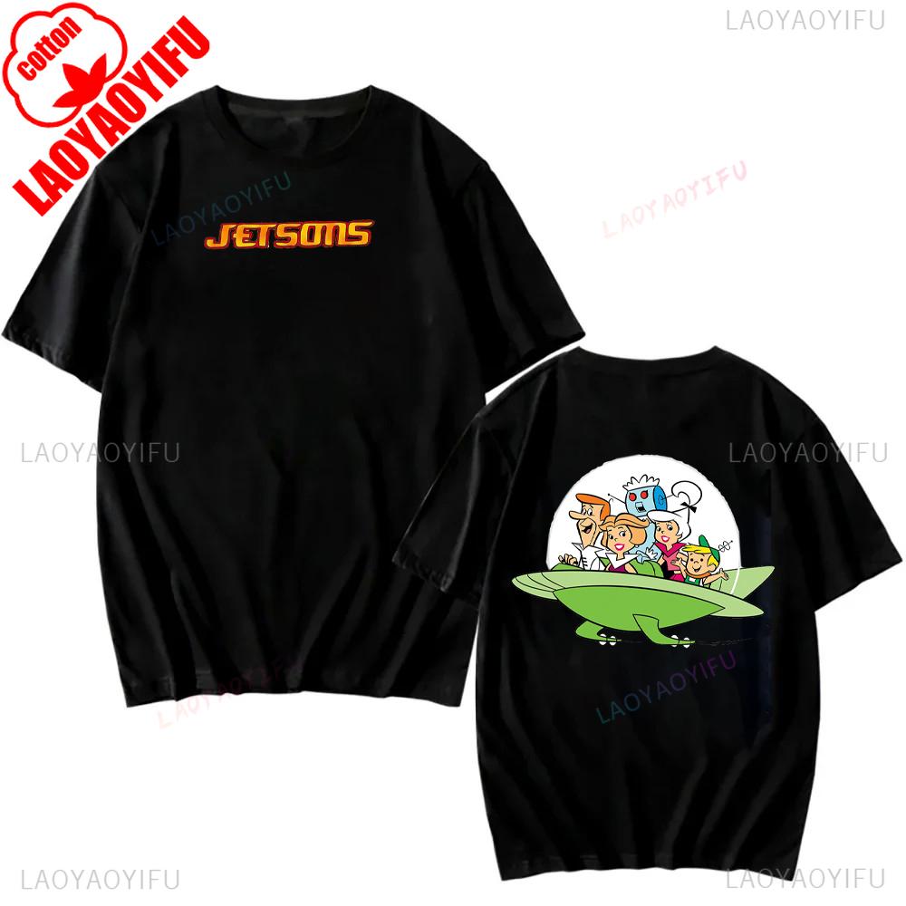The Jetsons Printed T-shirt Tops Cartoon The Jetsons Letter Clothes Comfy Casual Breathable T Shirt Social Club