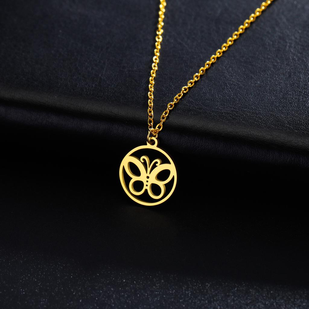 Butterfly Pendant Necklace for Women Stainless Steel Necklace Jewelry Clavicle Chain Ladies Wedding Gifts Accesorios Para Mujer