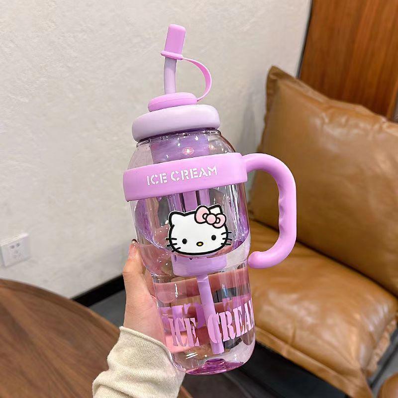 Lucky Belly Jumbo Water Bottle with Tea Infuser, Straw, High-Value Handle, and Convenient Ice Holder