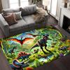 Vintage Forest Dinosaur World Rug, Retro Jungle Animal Non-Slip Floor Mat, Washable Decor Carpet for Kids Room Living Room