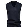 Herbst- und Winter Herren Ärmelloser V-Ausschnitt Pullover Strickweste Herren Innen Slim-Fit Strickweste