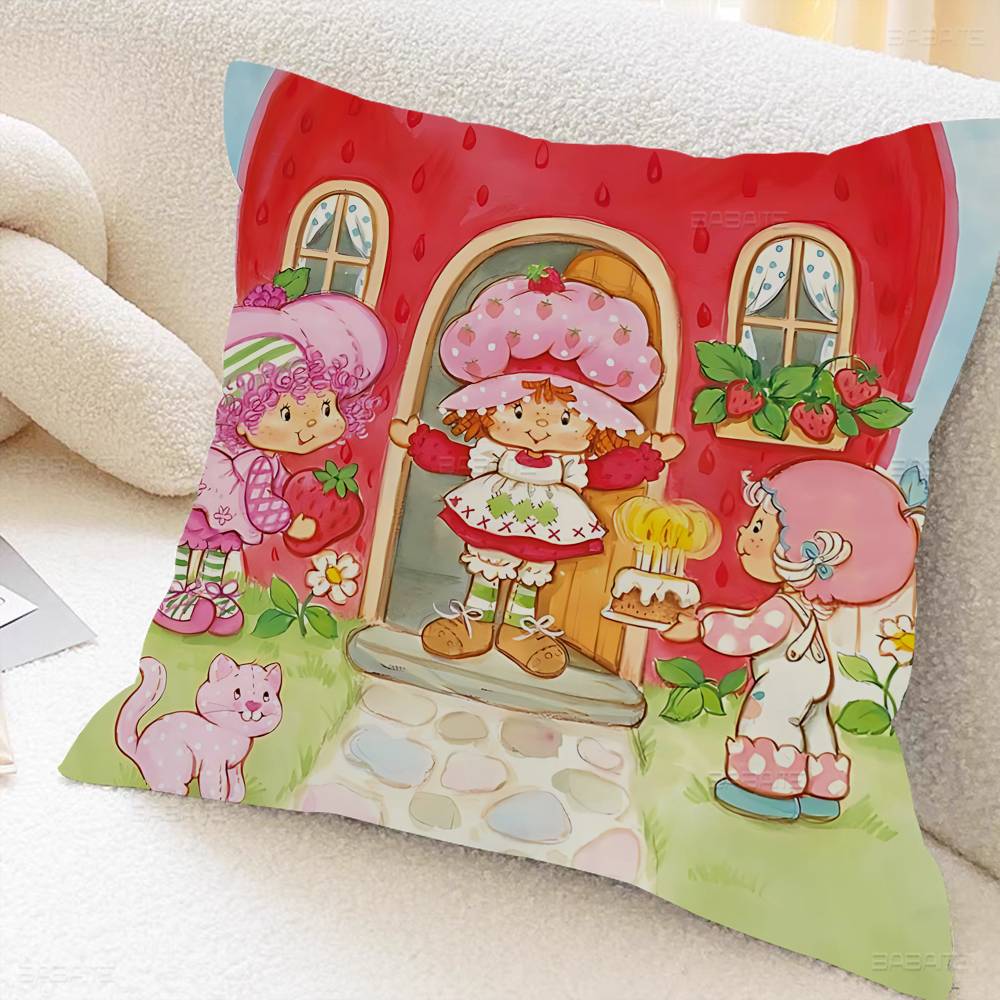S-Strawberrys S-Shortcakes Pillow Cover Sofa Cushion Cover Home Room Decoration Children Gift