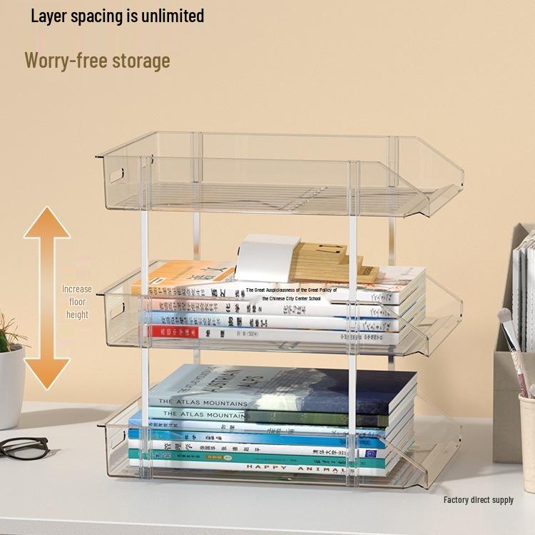 Acrylic Desktop Bookshelf for Students and Office