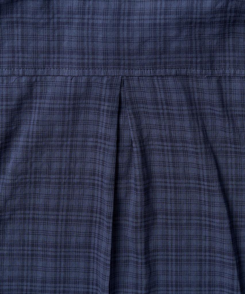 EXCONTAINER [Summer] Muted Check Semi-Crop Shirt (Blue)