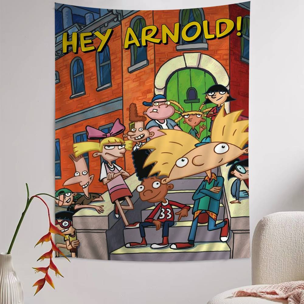 Cartoon Hey A-Arnold Cool Hanging Bohemian Tapestry Hanging Tarot Hippie Wall Rugs Dorm Wall Hanging Home Decor 100X70CM