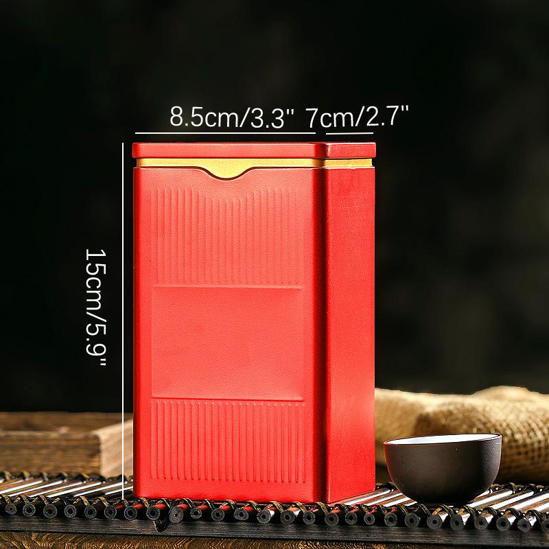 Portable Tea Box Solid Color Tea Sealed Box Teaware Storage Container Tinplate Can Coffee Sugar Box Kitchen Storage