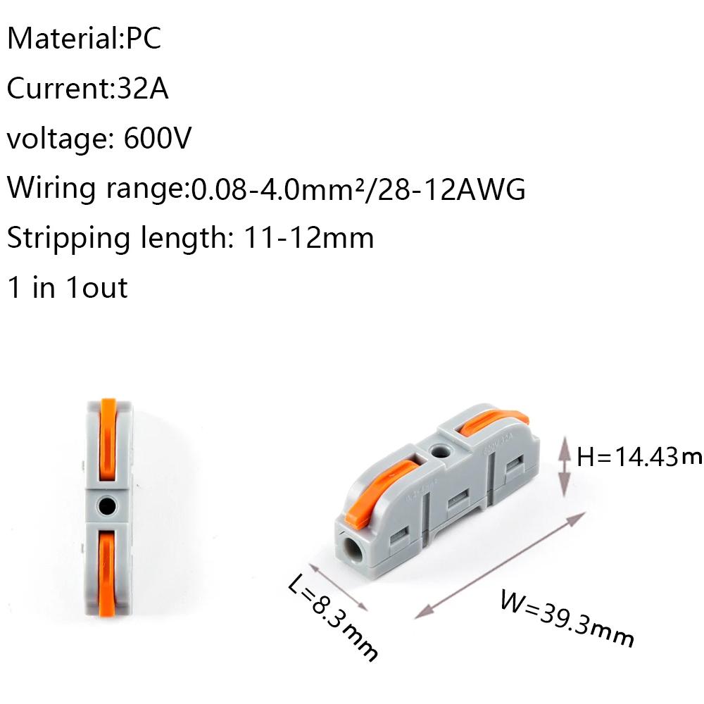 10pcs Mini Mini Quick Wire Connector PCT-221/222/223/224/225 Universal Compact Electric Push-in Connectors Quick Terminal Block