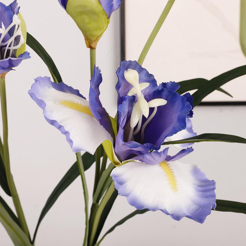 Artificial Flower Single 3-headed Iris Flower Fake Flower Flower Arrangement Wedding Photography Flower Arrangement