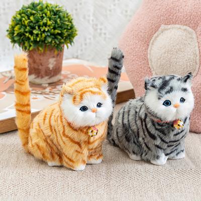 Brinquedo de Pelúcia de Gatinho Miau Realista Modelo de Gatinho Macio de Pelúcia Com Carvão de Bambu