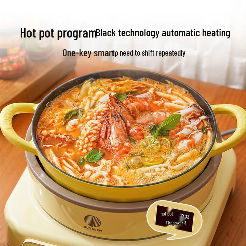 Buydeem Multi-functional Enamel Cast Iron Stew Pot