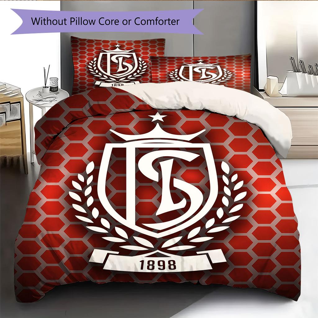 Standard Liège Logo Bedding Quilt Set Quilt Cover Pillowcase Home Decoration Birthday Gift (1 * Duvet Cover + 2 * Pillowcase, Without Core)