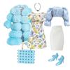 1/6 Doll Clothes Fashion Mix Blue Fur Coat Style for 12 inch Fashion Doll Outfits Set Handmade 30cm Doll Clothing Accessories