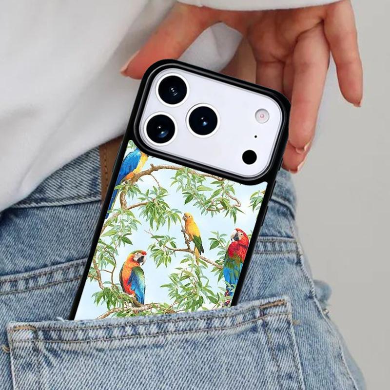 

Parrots Colorful Jungle Art Phone Case for iPhone 17ProMax 12 13 14 15 16e 17 Pro Max Plus Air Cover iPhone 15 Plus