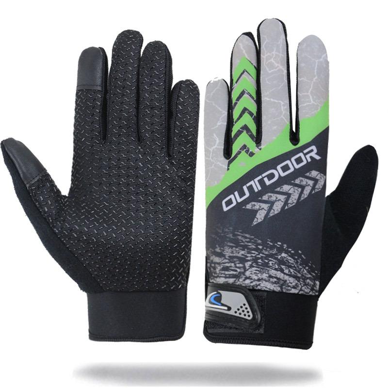 

Мужские перчатки с сенсорным экраном, полнопалые, защита от солнца и противоскольжение one size fits all зелёный