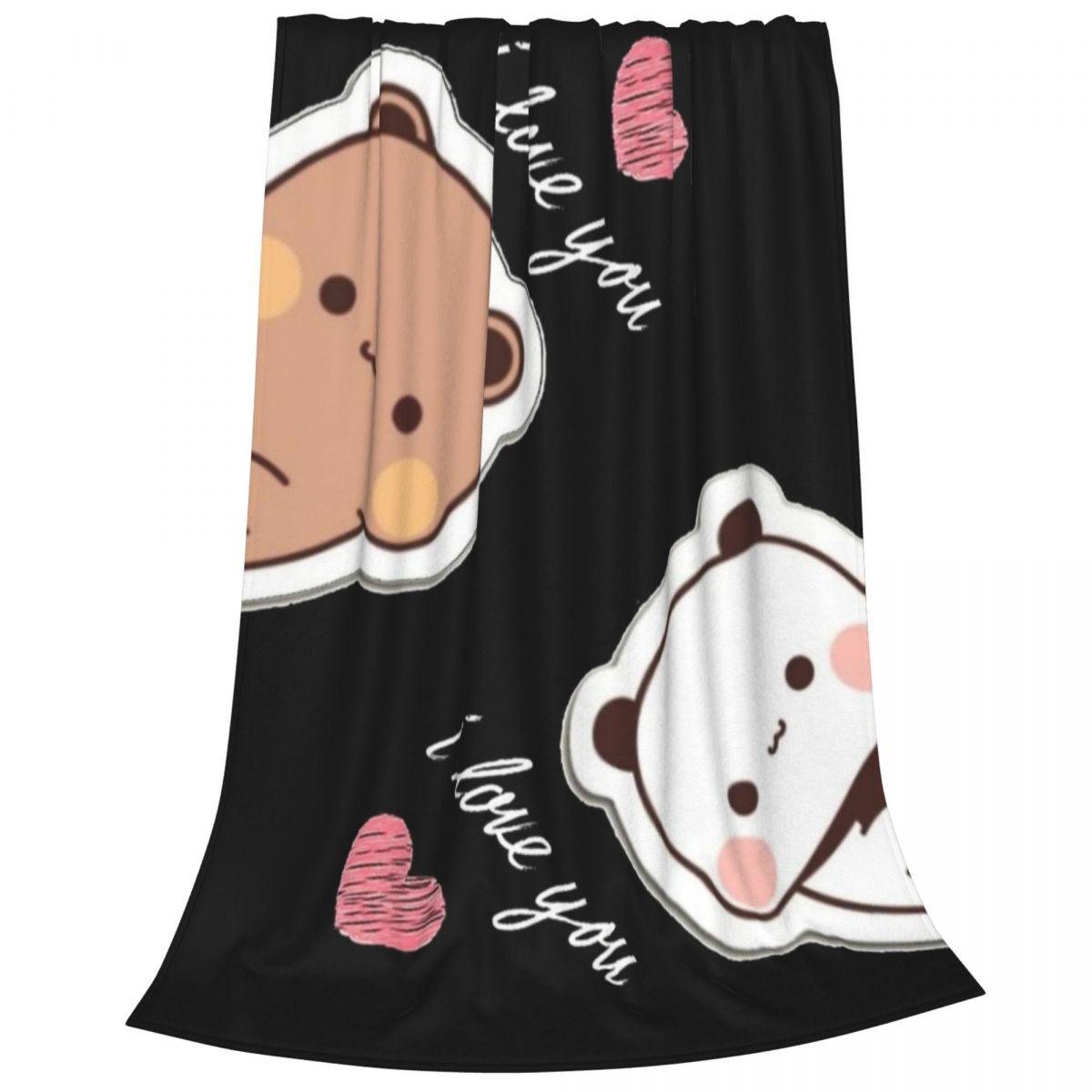 

Одеяла с медведем и пандой Dudu и Bubu, бархатные одеяла на осень/зиму с героями мультфильмов, милые многофункциональные супер мягкие пледы, коврик для дивана, кусок коврика 30x40in