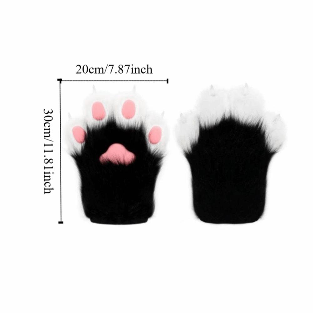 Fashion Cartoon Cosplay Costume Gloves Furry Fursuit Kigurumi Cat Paw Gloves Squeaky Kig Warm Cat Claw Mittens Gifts