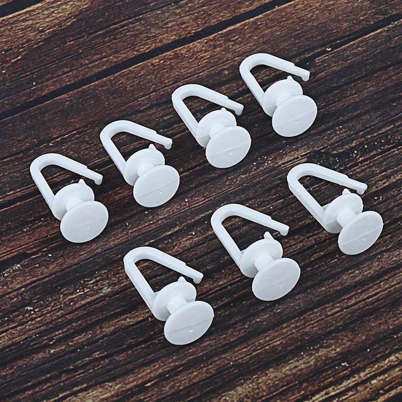 20pcs Easy-Install White Plastic Curtain Hooks - Glider Shape for Pencil Pleats, Contemporary Style Window Curtain Runners