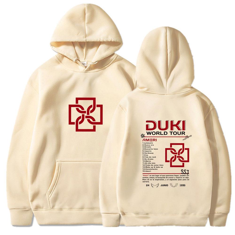 Rapper Duki Ameri World Tour 2025 Merch Hoodie Men Women Clothes Hip Hop Sweatshirts Autumn Winter Fleece Long Sleeve Streetwear