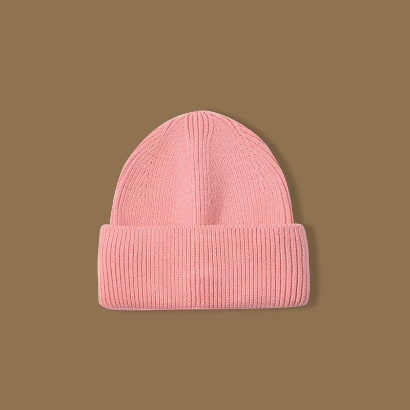 High Quality Solid Color Hat Women's Autumn and Winter Wool Hat Warm Ear Protection Cold Hat Versatile Face Small Knitted Hat Men's Windproof