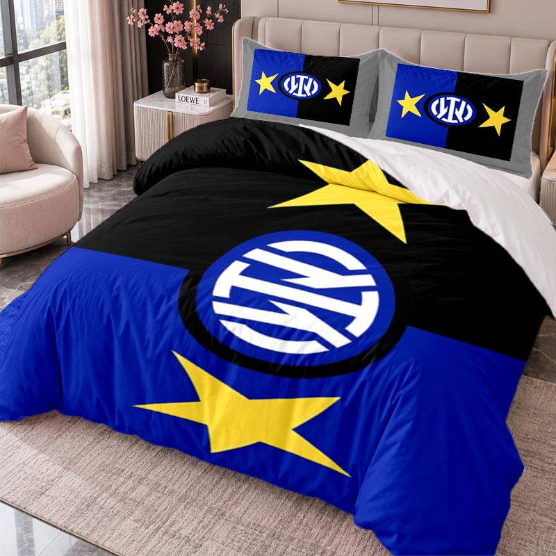 Inter Milan 3Pcs Bedding Set Duvet Cover With Two Pillowcases For Bedroom Home Decoration