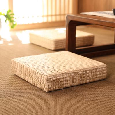 Straw Cushion Decorative Comfortable To Sit Square Japanese Style Straw Flat Seat