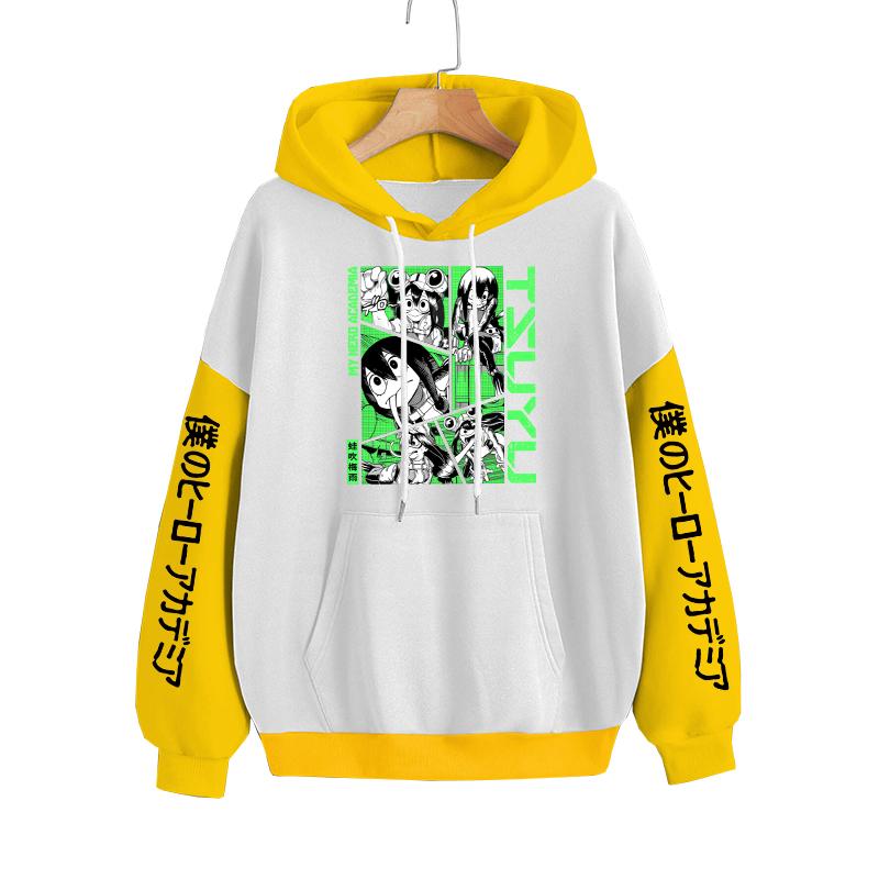 

Аниме Harajuku My Hero Academia Asui Tsuyu толстовки осень зима толстовки с длинными рукавами с принтом оверсайз для женщин и мужчин уличная толстовка 4XL жёлтый
