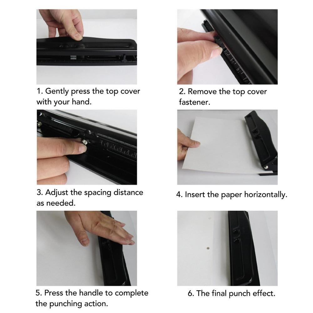 Adjustable Spacing 3 Hole Puncher Metal Hole Punch Adjustable Adjustable Hole Punch Desktop Use