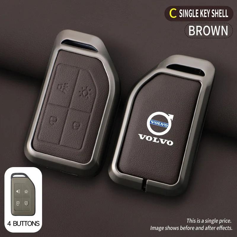 Car Key Fob Cover Zinc Alloy For Volvo XC40 XC60 XC90 S60 S90 V50 V70 V60 Full Protection Anti-Scratch Auto Key Case Accessories
