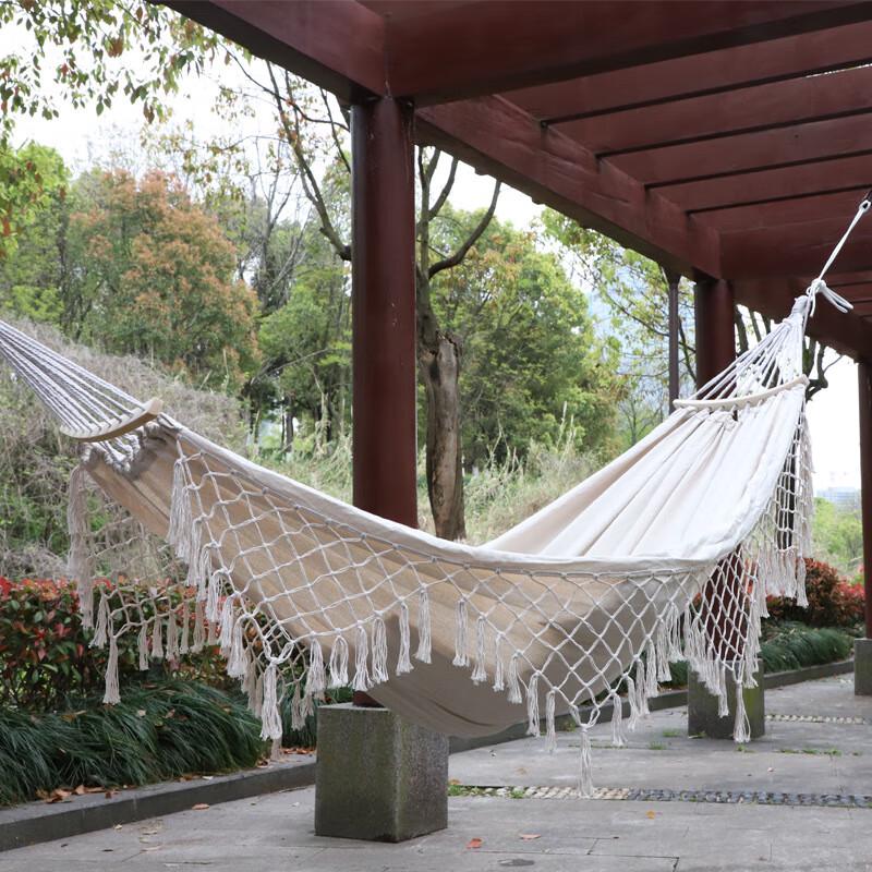 OEING Outdoor Folding Tassel Hammock